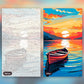 The Boat's Repose paint by numbers kit, before and after
