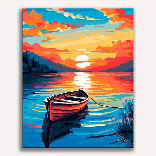 The Boat's Repose Painting by Numbers Kit