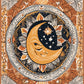 Boho Sun and Moon Wall Art paint by numbers kit, geometric sun and crescent moon design