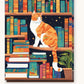 Bookshelf Cat paint by numbers kit on stretched canvas