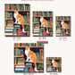 Bookshelf Cat canvas sizes from 12 x 12 to 23.5 x 23.5 inches