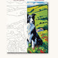 Border Collie in the Poppy Hills numbered canvas next to the finished painting