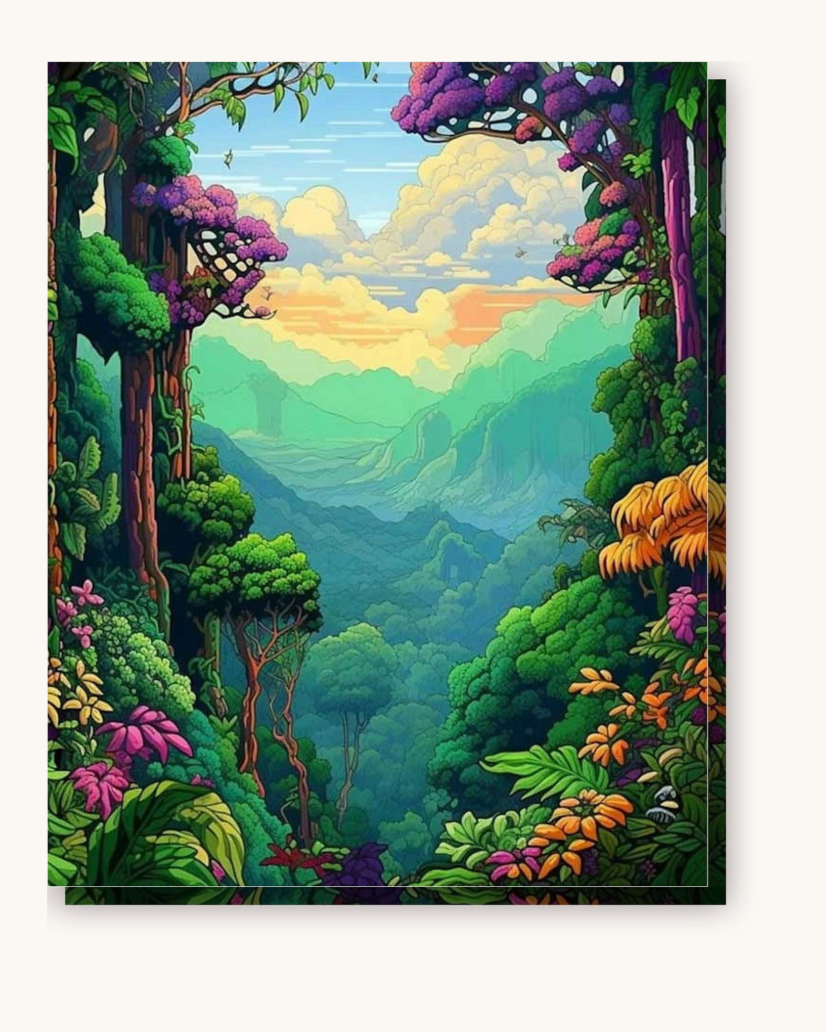 Boulder Falls paint by numbers kit on stretched canvas