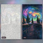 Bridge Between Earth and Space paint by numbers kit, before and after