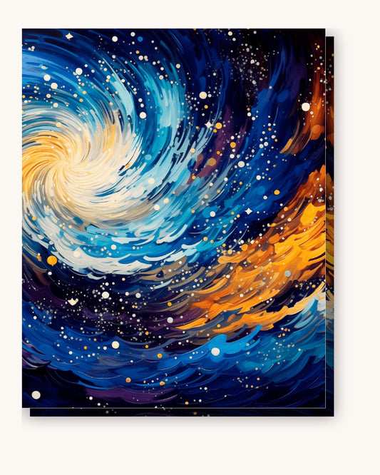 Brilliant Star Cloud paint by numbers kit on stretched canvas