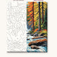 Brown Bear by the Forest Waterfall numbered canvas next to the finished painting