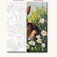 Brown Rabbit in the Daisy Meadow numbered canvas next to the finished painting