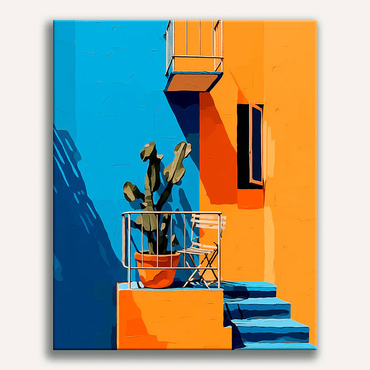 Balcony of Cacti Painting by Numbers Kit