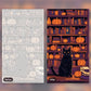 Candlelit Bookshop paint by numbers kit, before and after