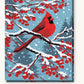 Cardinal in the Winter Berries paint by numbers kit on stretched canvas