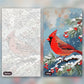 Cardinal on the Snowy Pine paint by numbers kit, before and after