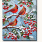 Cardinals on a Snowy Holly Branch paint by numbers kit on stretched canvas