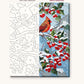 Cardinals on a Snowy Holly Branch numbered canvas next to the finished painting