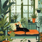 Cat In Living Room Painting - Premium Paint by Numbers Paint