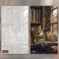 Cat Sleeping in Closet paint by numbers kit, before and after