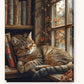 Cat Sleeping in Closet paint by numbers kit on stretched canvas