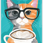 Cat With Glasses And Coffee - Artistry By Numbers