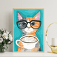 Cat With Glasses And Coffee - Artistry By Numbers