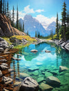 Rocky Mountains Lake Reflection Art Painting Kit