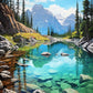 Rocky Mountains Lake Reflection Art Painting Kit
