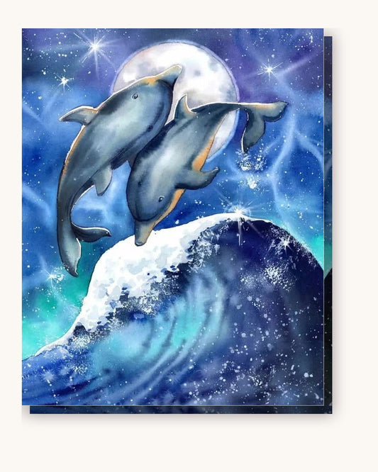 Celestial Surfing paint by numbers kit on stretched canvas