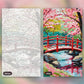 Cherry Blossom Bridge paint by numbers kit, before and after