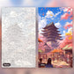 Cherry Blossom Festival paint by numbers kit, before and after