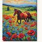 Chestnut Horse in the Wildflowers paint by numbers kit on stretched canvas