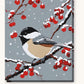 Chickadee in Winter Berries paint by numbers kit on stretched canvas