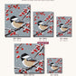 Chickadee in Winter Berries canvas sizes from 12 x 12 to 23.5 x 23.5 inches