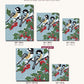 Chickadees on a Frosted Holly Branch canvas sizes from 12 x 12 to 23.5 x 23.5 inches