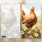 Chicks of the Hen paint by numbers kit, before and after
