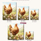 Chicks of the Hen canvas sizes from 12 x 12 to 23.5 x 23.5 inches