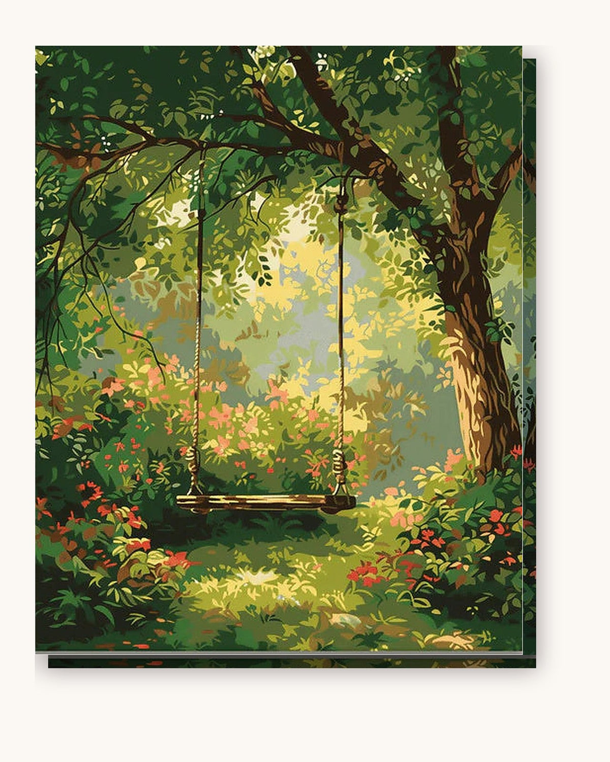 Childhood Swing paint by numbers kit on stretched canvas