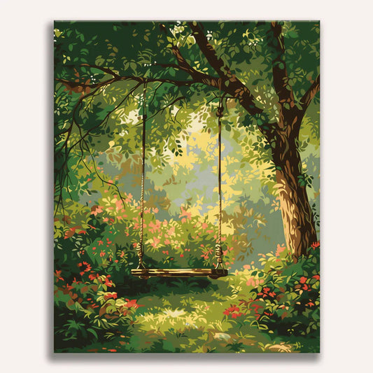 Childhood Swing Painting by Numbers Premium Kit