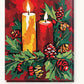 Christmas Candles with Holly and Pine Cones paint by numbers kit on stretched canvas