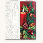Christmas Candles with Holly and Pine Cones numbered canvas next to the finished painting