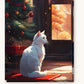 Christmas Cat paint by numbers kit on stretched canvas