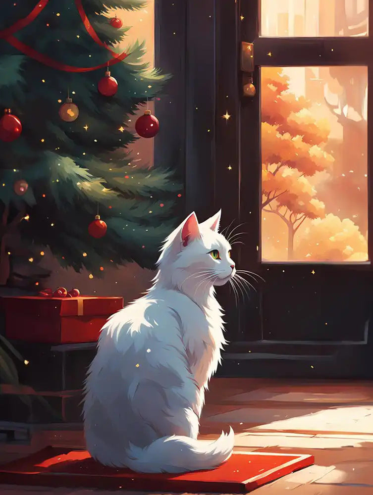 Christmas Cat Premium Collection Canvas Art Kit