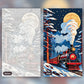 Christmas Eve Train through the Pines paint by numbers kit, before and after