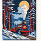 Christmas Eve Train through the Pines paint by numbers kit on stretched canvas
