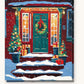 Christmas Front Porch at Night paint by numbers kit on stretched canvas
