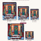 Christmas Front Porch at Night canvas sizes from 12 x 12 to 23.5 x 23.5 inches