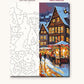 Christmas Market Square at Night numbered canvas next to the finished painting