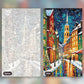 Christmas Market Street paint by numbers kit, before and after