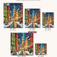 Christmas Market Street canvas sizes from 12 x 12 to 23.5 x 23.5 inches