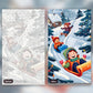 Merry Moments paint by numbers kit, before and after
