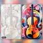 Melody of Forms paint by numbers kit, before and after