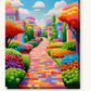 Vivid Walkway paint by numbers kit on stretched canvas