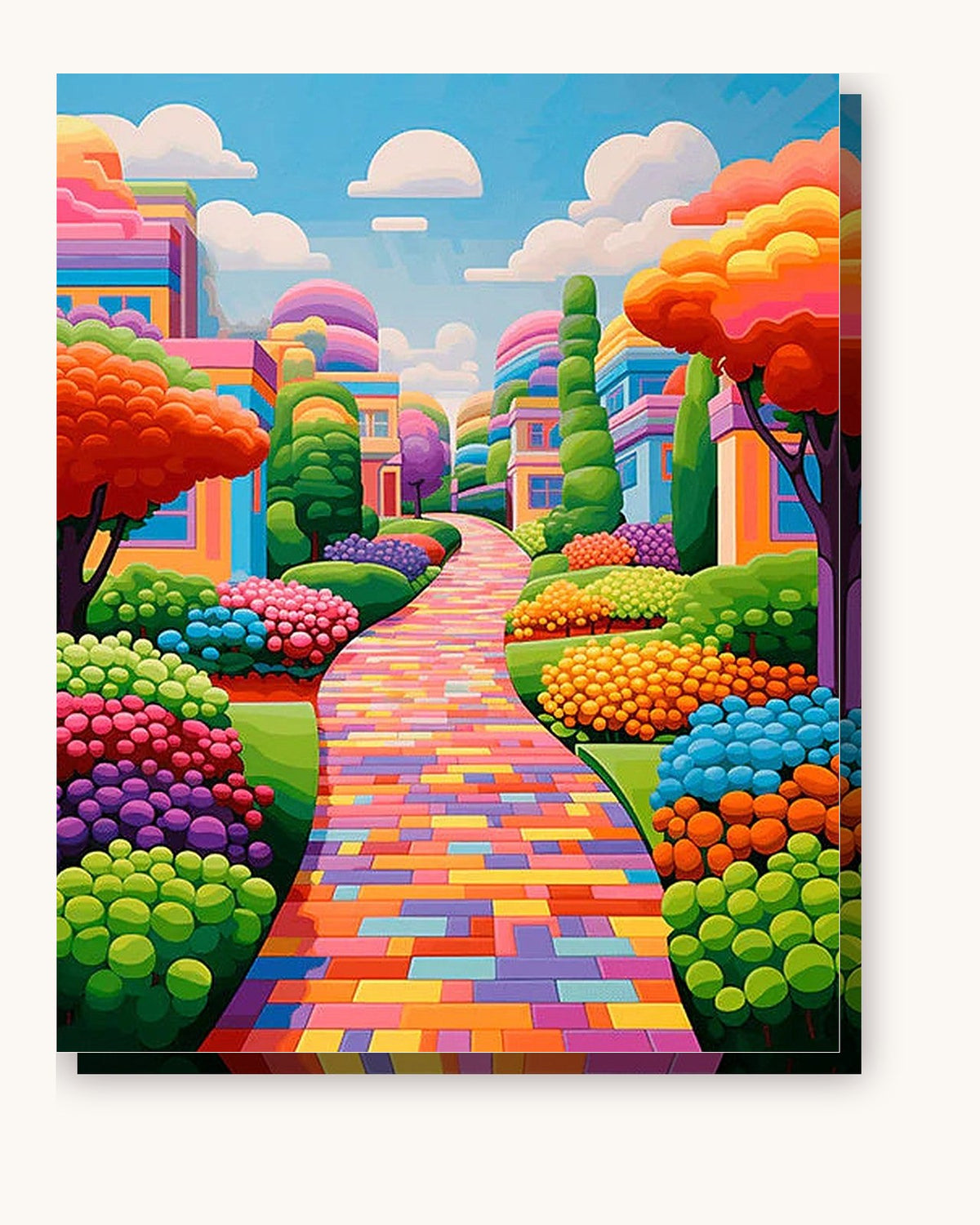 Vivid Walkway paint by numbers kit on stretched canvas